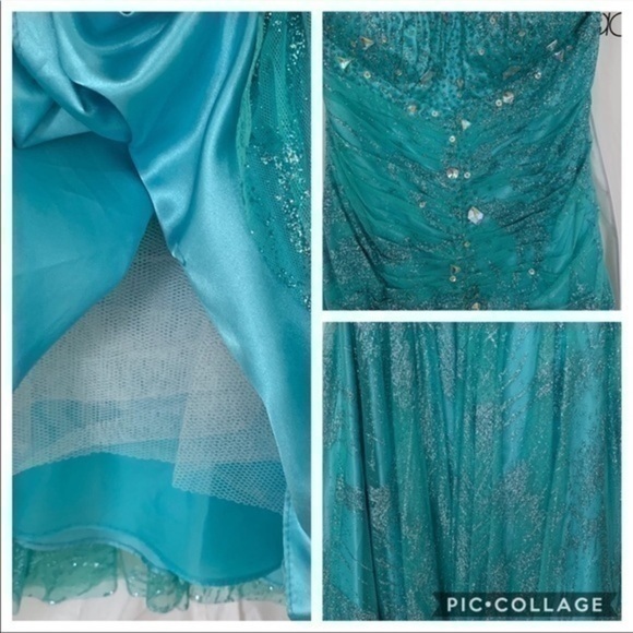 JUMP Turquoise Mermaid Prom Formal Dress - Picture 8 of 8